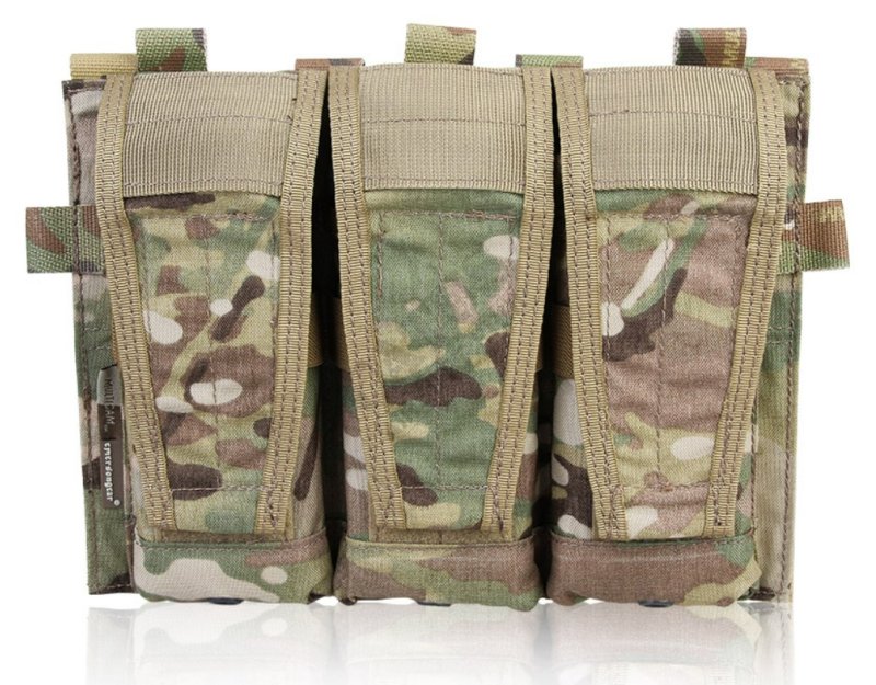 MOLLE triple magazine pouch 5,56 for AVS Emerson tactical vest Multicam 