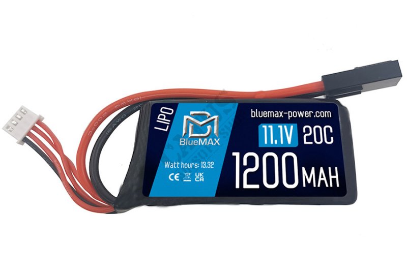 Airsoft battery LiPo 11,1V 1200mAh 20C PEQ/AN-15 Tamiya BlueMax  