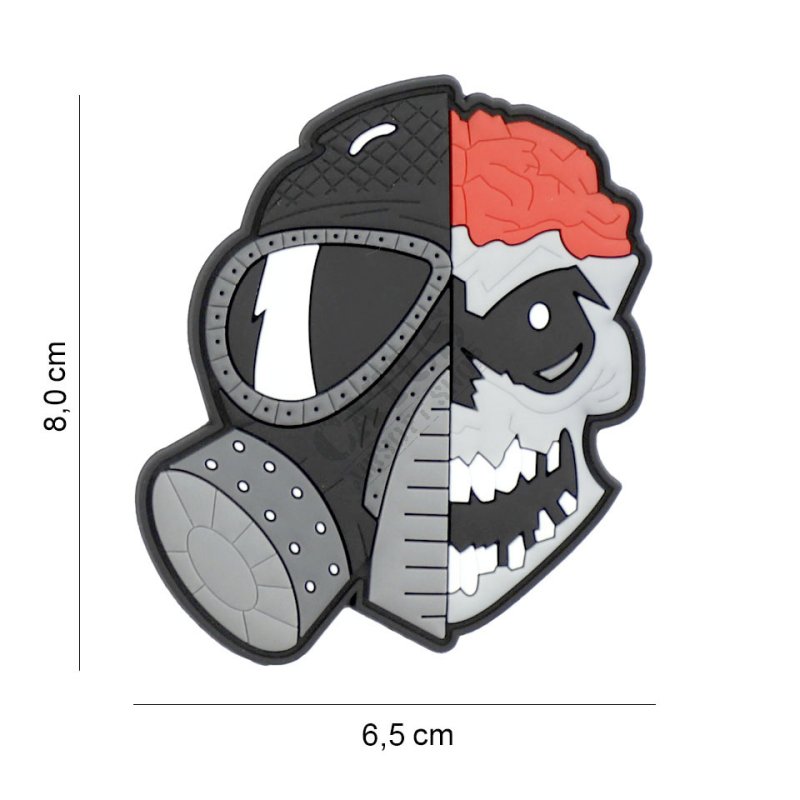 Velcro patch 3D Skull with brains and gasmask 101 INC  