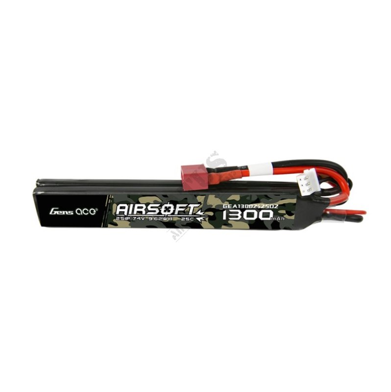 Airsoft battery Saddle LiPo 7,4V 1300mAh 25C Deans T Gens Ace  
