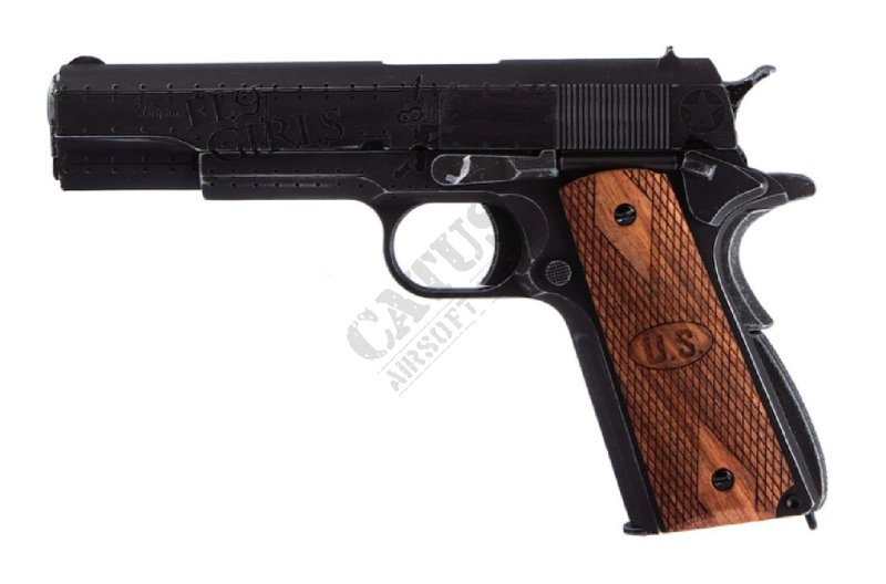 WE airsoft pistol GBB 1911 Fly Girl Green Gas Black 