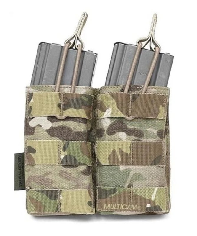 5.56mm MOLLE double open holster for M4/SA80 Warrior magazines Multicam 