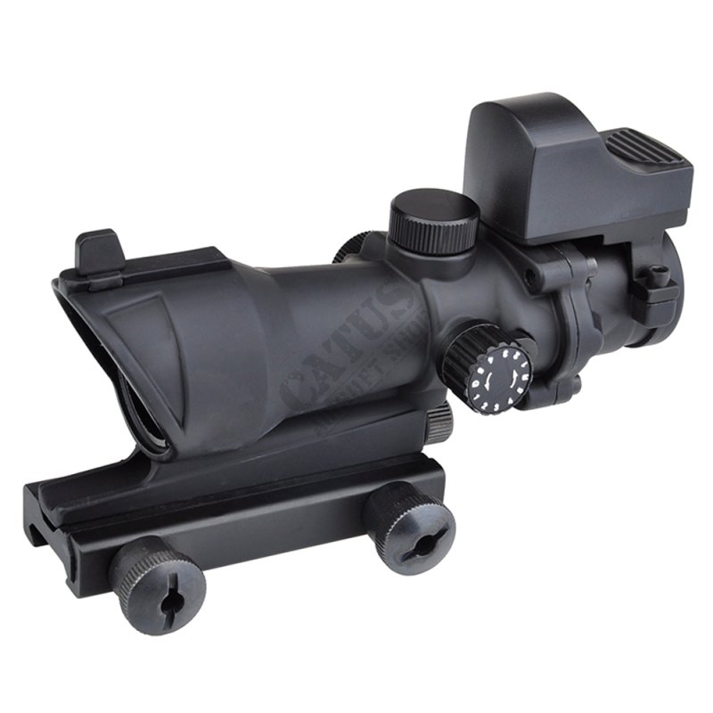 ACOG 4×32 riflescope with red/green crosshairs and Mini Red Dot Aim-O Black